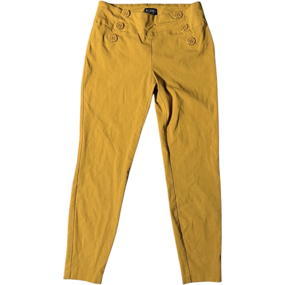 Soho Casual Yellow Pants Size Small Women's Elastic Waist